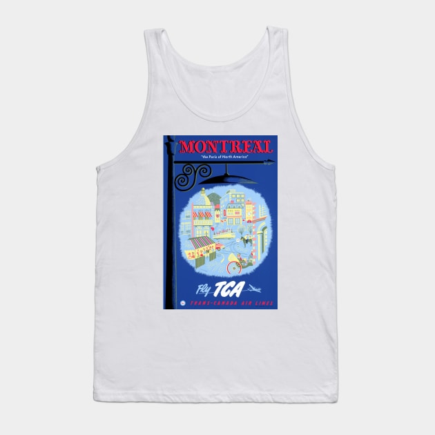 Vintage Travel Poster Montreal Fly TCA Canada Tank Top by vintagetreasure